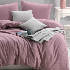 Polycotton Single Bedding Set Violet Pink