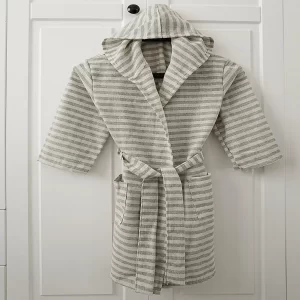 Linen Bathrobe Hooded for Kids