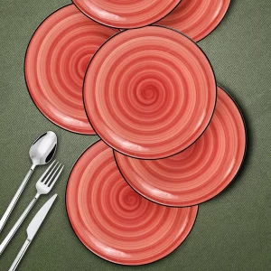 Porcelain Cake Serving Plate Set 6pcs 26cm