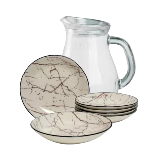 Porcelain Dinner Serving Plate Set 6pcs 22cm