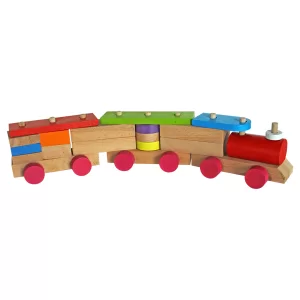 Natural Wooden Puzzle Train Set