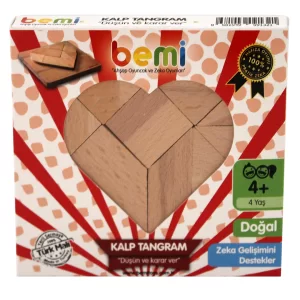 Natural Wooden Tangram Heart