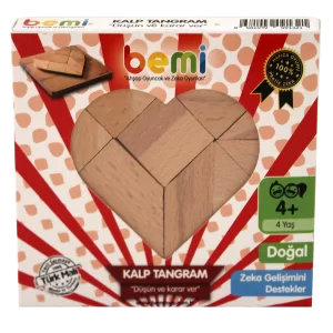 Natural Wooden Tangram Heart