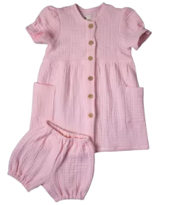 Full Cotton 4-Ply Muslin Short Dress