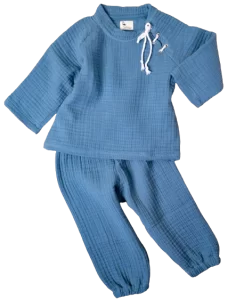 Full Cotton 4-Ply Muslin Pajama Set