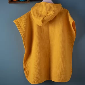 Full Cotton 4-Ply Muslin Poncho Bathrobe