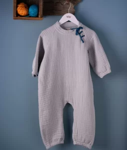 Full Cotton 4-Ply Muslin Pocket Detailed Rompers