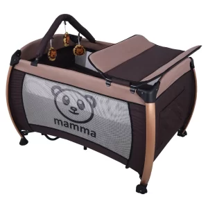 Mamma Armadillo Alluminum Gold Park Bed Crip