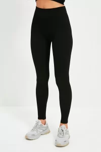 High Waist Sports Tights With Front Straight Back Wick