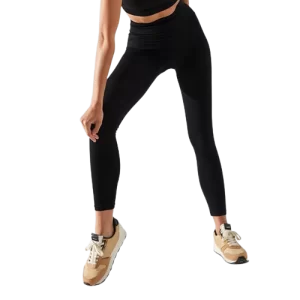 High Waist Sports Tights With Front Straight Back Wick
