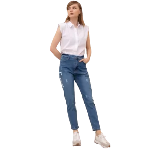 Printed Boyfriend Pants